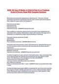 NCM 109 Care Of Mother & Child At-Risk Or w&sol; Problems Acute & Chronic Exam With Complete Solutions