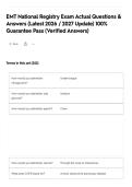 EMT National Registry Exam Actual Questions & Answers &lpar;Latest 2026 &sol; 2027 Update&rpar; 100&percnt; Guarantee Pass &lpar;Verified Answers&rpar;