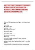 2026 EMT FINAL FSCJ SOUTH EXAM WITH &NewLine;CORRECT ACTUAL QUESTIONS AND &NewLine;CORRECTLY WELL DEFINED ANSWERS &NewLine;LATEST ALREADY GRADED A&plus; 