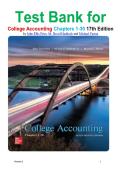 Test Bank for  College Accounting Chapters 1-30 17th Edition  by John Ellis Price&comma; M&period; David Haddock and Michael Farina  isbn-9781264444816