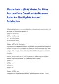 Massachusetts &lpar;MA&rpar; Master Gas Fitter&NewLine;Practice Exam Questions And Answers&NewLine;Rated A&plus; New Update Assured&NewLine;Satisfaction