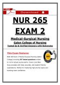 NUR 265 Exam 2 &ndash; Medical-Surgical Nursing &ndash; &lpar;2026&rpar; Actual Questions & Answers &lpar;Galen College&rpar;