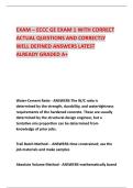 EXAM &ndash; ECCC GE EXAM 1 WITH CORRECT &NewLine;ACTUAL QUESTIONS AND CORRECTLY &NewLine;WELL DEFINED ANSWERS LATEST &NewLine;ALREADY GRADED A&plus;