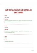 AAERT CDR FINAL EXAM STUDY GUIDE QUESTIONS AND&NewLine;CORRECT ANSWERS
