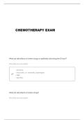 CHEMOTHERAPY QUESTIONS AND VERIFIED ANSWERS