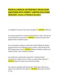 Medical-Surgical RN Prophecy & Relias Exam &vert; Practice Questions & Answers&NewLine;&NewLine;