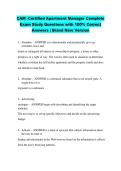 CAM -Certified Apartment Manager Complete &NewLine;Exam Study Questions with 100&percnt; Correct &NewLine;Answers &vert; Brand New Version 