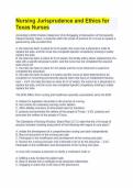 Nursing Jurisprudence and Ethics for Texas Nurses