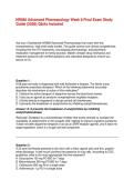 NR566 Advanced Pharmacology Week 8 Final Exam Study Guide &lpar;2026&rpar;&colon; Q&As Included &lpar;Verified Answers&rpar;