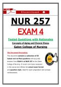 NUR 257 Exam 4 &ndash; Concepts of Aging and Chronic Illness &ndash; &lpar;2026&rpar; Actual Questions & Answers &lpar;Galen College&rpar;