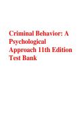 Test Bank For Criminal Behavior&colon; A Psychological Approach 11th Edition by Curt Bartol&comma; Anne Bartol &lpar;ALL CHAPTERS&rpar;