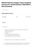 BIOL133-Week Five-Chapter 7 Exam &vert; Questions&NewLine;and Answers &vert; Verified Solutions &vert; 2026 Edition &vert;&NewLine;Pass Guaranteed