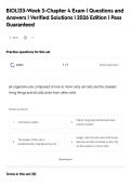 BIOL133-Week 3-Chapter 4 Exam &vert; Questions and&NewLine;Answers &vert; Verified Solutions &vert; 2026 Edition &vert; Pass&NewLine;Guaranteed