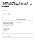BIOL133 Chapter 17 Exam &vert; Questions and&NewLine;Answers &vert; Verified Solutions &vert; 2026 Edition &vert; Pass&NewLine;Guaranteed