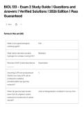 BIOL 133 - Exam 2 Study Guide &vert; Questions and&NewLine;Answers &vert; Verified Solutions &vert; 2026 Edition &vert; Pass&NewLine;Guaranteed