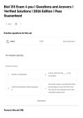 Biol 133 Exam 4 psu &vert; Questions and Answers &vert;&NewLine;Verified Solutions &vert; 2026 Edition &vert; Pass&NewLine;Guaranteed