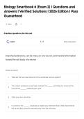 Biology Smartbook 6 &lpar;Exam 2&rpar; &vert; Questions and&NewLine;Answers &vert; Verified Solutions &vert; 2026 Edition &vert; Pass&NewLine;Guaranteed