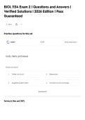BIOL 1134 Exam 2 &vert; Questions and Answers &vert;&NewLine;Verified Solutions &vert; 2026 Edition &vert; Pass&NewLine;Guaranteed