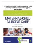 TEST BANK FOR Davis Advantage for Maternal-Child Nursing Care Third Edition by Meredith J Scannell&comma; Kristine Ruggiero ISBN&colon;978-1719640985 COMPLETE GUIDE ALL CHAPTERS COVERED 100&percnt; VERIFIED A&plus; GRADE ASSURED&excl;&excl;&excl;&excl;&excl; NEW LATEST UPDATE&excl;&excl;&excl;&excl;&excl;