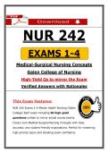 NUR 242 Exams 1&ndash;4 &ndash; Medical-Surgical Nursing Concepts &ndash; &lpar;2026&rpar; Actual Questions & Answers &lpar;Galen College&rpar;