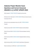 Asbestos Project Monitor Exam &NewLine;Questions and Correct Answers&vert;&vert; &NewLine;GRADED A&plus;&vert;&vert; LATEST UPDATE 2026