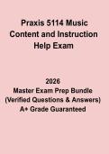 Praxis 5114 Music Content and Instruction Help Exam &ndash; Complete Study Guide&comma; Practice Questions & Exam Review PDF