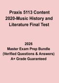Praxis 5113 Content 2020 &ndash; Music History and Literature Final Test &ndash; Complete Study Guide&comma; Practice Questions & Exam Review PDF