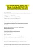 C202 - MANAGING HUMAN CAPITAL FINAL EXAM QUESTIONS WITH CORRECT ANSWERS 2026-2027&NewLine;