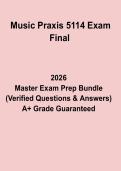 Music Praxis 5114 Exam Final &ndash; Complete Study Guide&comma; Practice Questions & Exam Review PDF