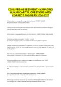C202 PRE-ASSESSMENT - MANAGING HUMAN CAPITAL QUESTIONS WITH CORRECT ANSWERS 2026-2027&NewLine;