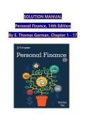 Complete Instructor's Solution Manual &ndash; Personal Finance&comma; 14th Edition &lpar;Garman & Forgue&rpar;