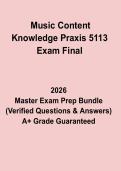 Music Content Knowledge Praxis 5113 Exam Final &ndash; Complete Study Guide&comma; Practice Questions & Exam Review PDF