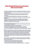 CNUR 203 NCLEX Review Exam Questions With Correct Answers