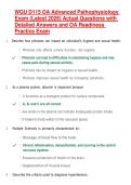 WGU D115 Advanced Pathophysiology Exam Prep 2026 &vert; Practice Questions&comma; Rationales & OA Study Guide
