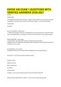 ENVSE 450 EXAM 1 QUESTIONS WITH VERIFIED ANSWERS 2O26-2027
