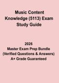 Music Content Knowledge &lpar;5113&rpar; Exam Study Guide &ndash; Complete Revision Notes & Practice Questions PDF
