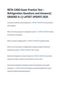 RETA CARO Exam Practice Test &ndash; &NewLine;Refrigeration Questions and Answers&vert;&vert; &NewLine;GRADED A&plus;&vert;&vert; LATEST UPDATE 2026