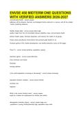 ENVSE 450 MIDTERM ONE QUESTIONS WITH VERIFIED ANSWERS 2026-2027
