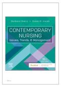 TEST BANK FOR Contemporary Nursing&colon; Issues&comma; Trends&comma; and Management 10th Edition by Barbara Cherry ISBN&colon;9780443123566 COMPLETE GUIDE ALL CHAPTERS COVERED 100&percnt; VERIFIED A&plus; GRADE ASSURED&excl;&excl;&excl;&excl;&excl; NEW LATEST UPDATE&excl;&excl;&excl;&excl;&excl;