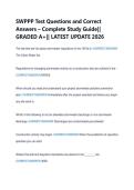 SWPPP Test Questions and Correct &NewLine;Answers &ndash; Complete Study Guide&vert;&vert; &NewLine;GRADED A&plus;&vert;&vert; LATEST UPDATE 2026