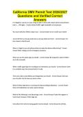 California DMV Permit Test 2026&sol;2027 Questions and Verified Correct Answers