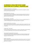CA BRANCH 2 FIELD REP STUDY GUIDE QUESTIONS WITH CORRECT ANSWERS 2026