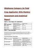2026&sol;2027 Oklahoma Category 1A Field Crop Applicator&colon; Elite Mastery Test Bank & Analytical Report