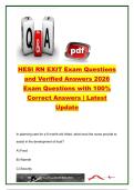 HESI RN Exit Exam 2026 &vert; 100&plus; Verified Questions & Rationales &vert; Medical-Surgical&comma; Pediatrics&comma; Maternity&comma; Mental Health&comma; Critical Care & Leadership Nursing