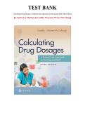 Test Bank for Calculating Drug Dosages&colon; A Patient-Safe Approach to Nursing and Math Third Edition  &lpar;Castillo &comma; 2024&rpar;&comma; Chapter 1-22 &vert; All Chapters