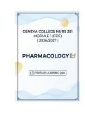 Geneva College NURS 251 Module 1 &lpar;pdf&rpar; &vert; 2026&sol;2027 &vert; Portage Learning Q&A &vert; Pharmacology