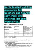 2026&sol;2027 Elite North Dakota Field Crop Applicator Test Bank &vert; 100&percnt; Pass Rate &vert; Q&A with Mentor Analysis