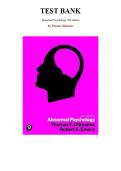 Abnormal Psychology&comma; 9th edition&comma; by Thomas Oltmanns  &mdash; Complete Test Bank &lpar;Chapter 1-18&rpar;