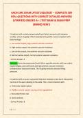 AACN CMC EXAM LATEST 2026&sol;2027 &ndash; COMPLETE 500 &NewLine;REAL QUESTIONS WITH CORRECT DETAILED ANSWERS &NewLine;&lpar;VERIFIED&rpar; GRADED A&plus; &vert; TEST BANK & EXAM PREP &NewLine;&lpar;BRAND NEW&excl;&rpar;