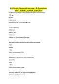 California General Contractor B Questions and Correct Answers 2026&sol;2027